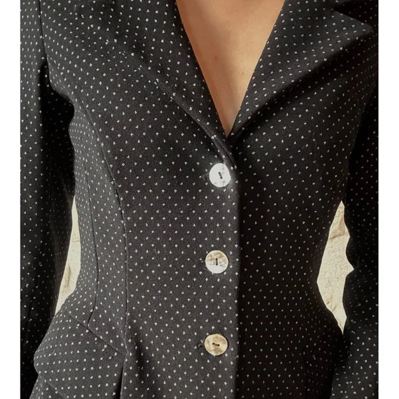 🇫🇷 Plein Sud Vintage 90’s Black and White Polka Dot Blazer - Picture 4 of 8